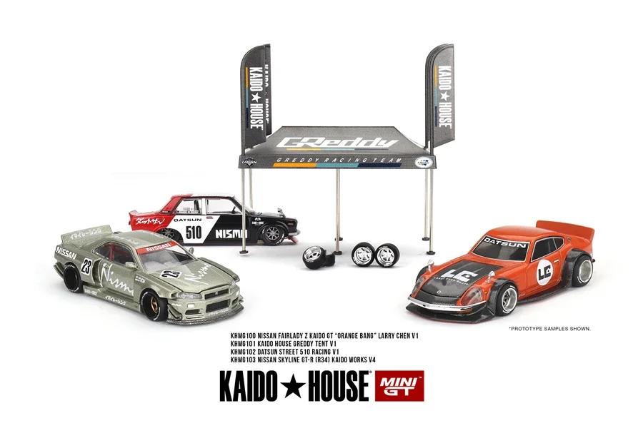Kaido + MINIGT 1/64 ֻ ī̶ GT-R (R34) Kaido Works V4 KHMG103 Datsun Street 510 ̽ V1 KHMG102 ڵ ձ ĳƮ 